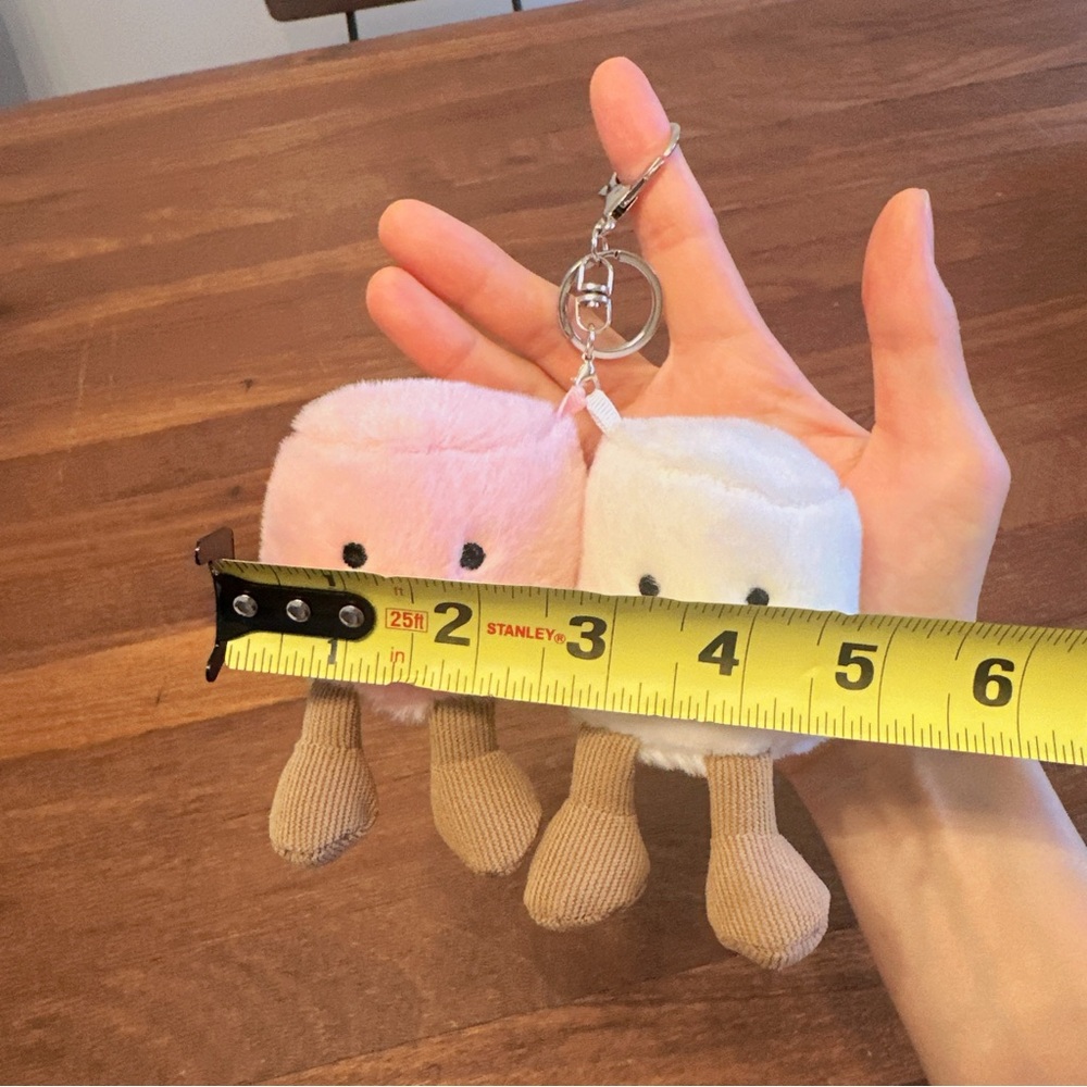 Pair of Marshmallows Plush Keychain Cute Kawaii Bag Charm Gift New - Picture 6 of 7